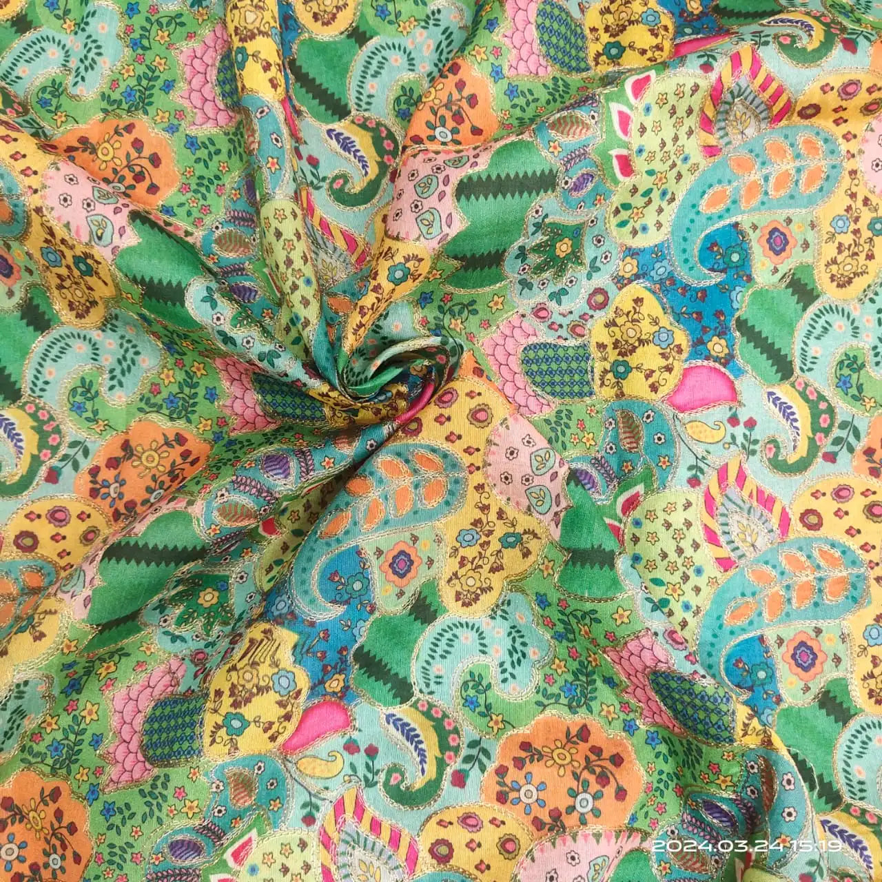Raw Silk Heavy Embroidery Fabric