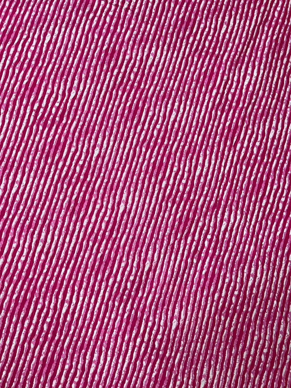 Dark Rose Color Screen Print Cotton Cambric Fabric