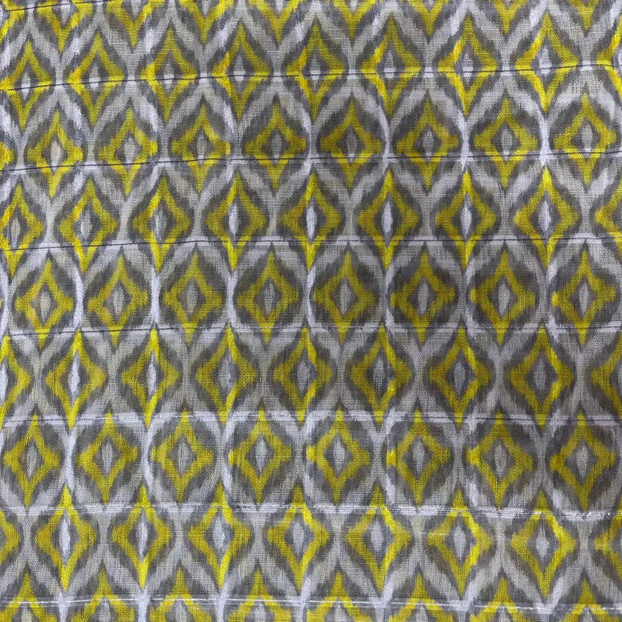 Ash  Color Digital Print Linen Checks Fabric