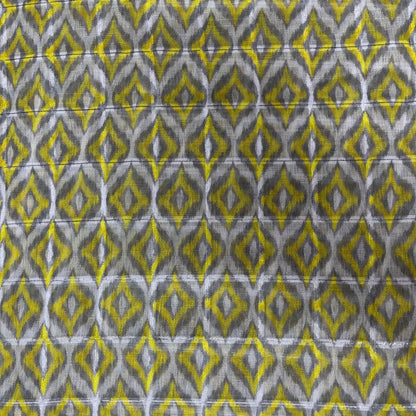 Ash  Color Digital Print Linen Checks Fabric