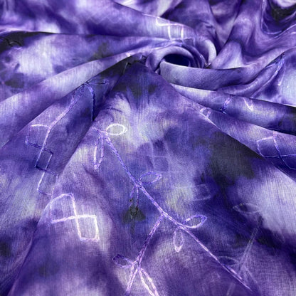 Blueberry Color Modal Thread Aari Work Fabric