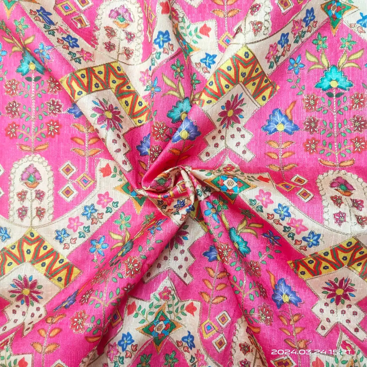 Raw Silk Heavy Embroidery Fabric