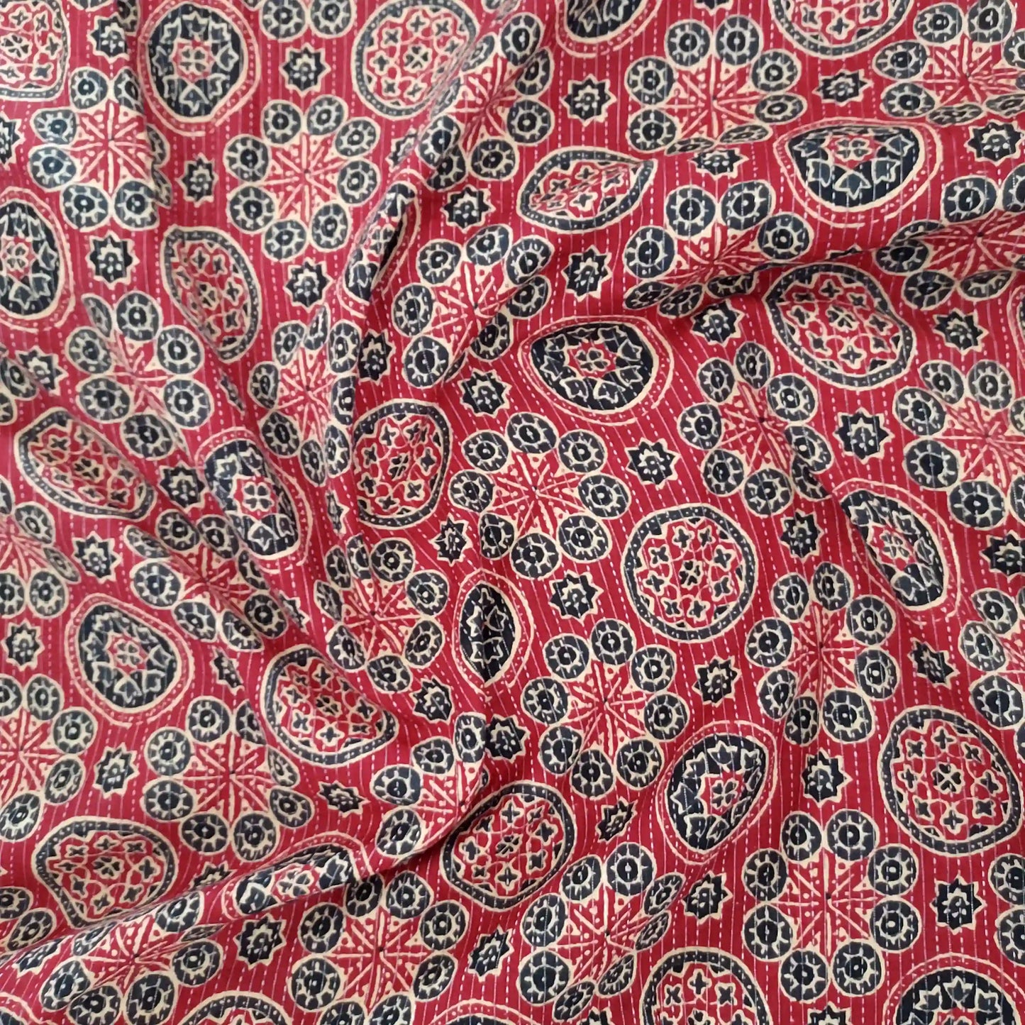 Hand Block Kantha Cotton Fabric