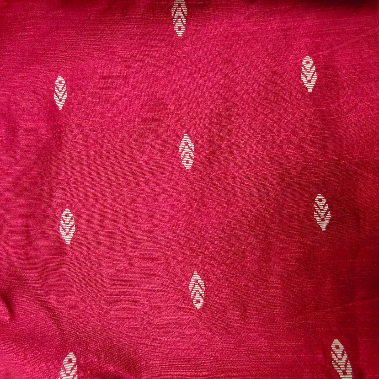 Pinkish Red - Dupion Raw Silk Butta Fabric
