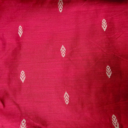 Pinkish Red - Dupion Raw Silk Butta Fabric