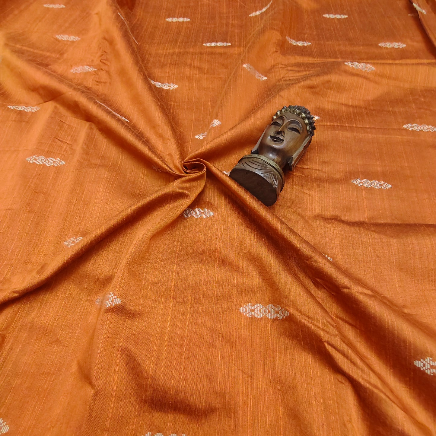Orange - Dupion Raw Silk Butta Fabric