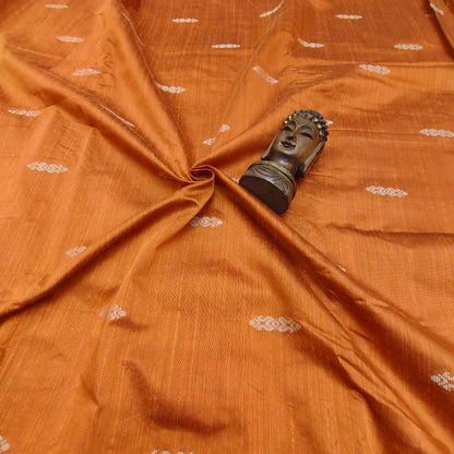 Orange - Dupion Raw Silk Butta Fabric
