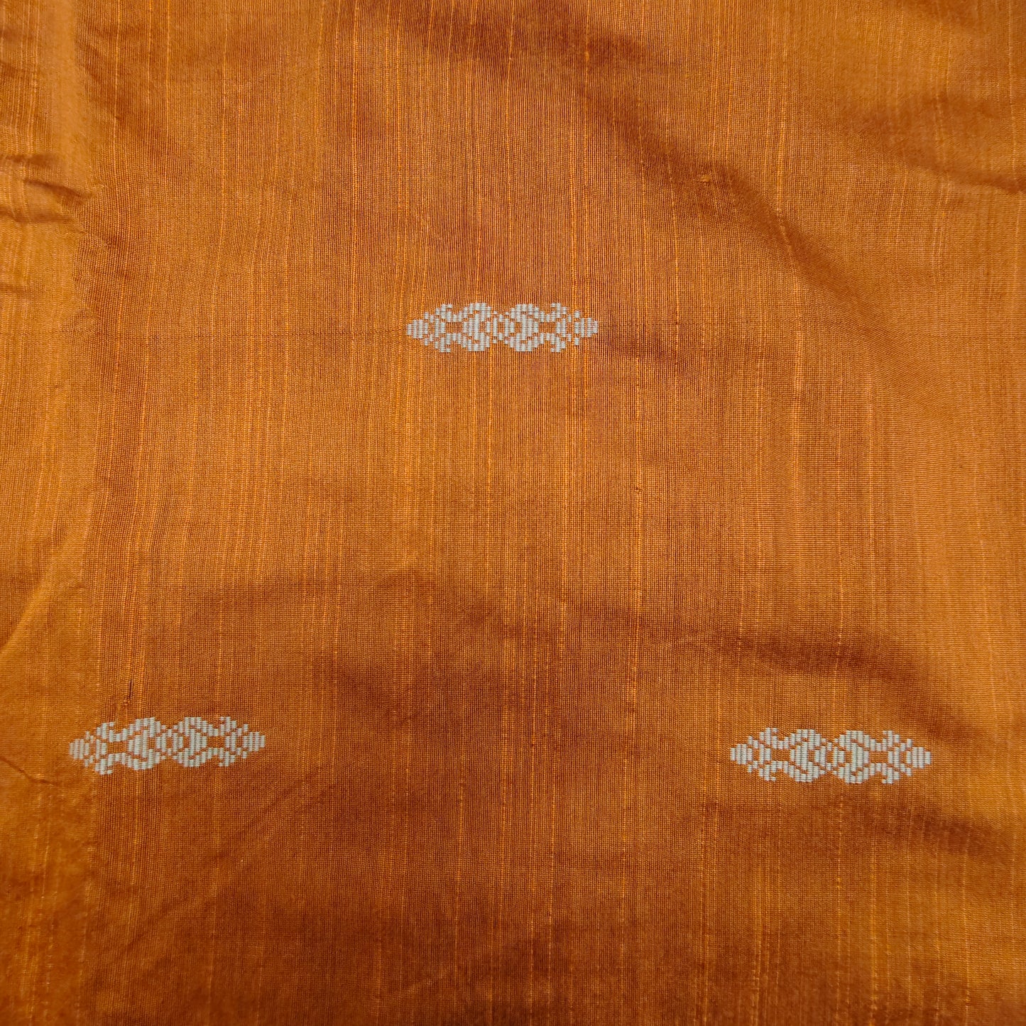 Orange - Dupion Raw Silk Butta Fabric
