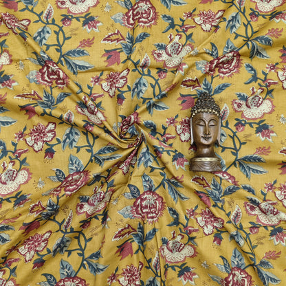 Mustard - Women's Pure Cotton Floral Printed Straight Kurta