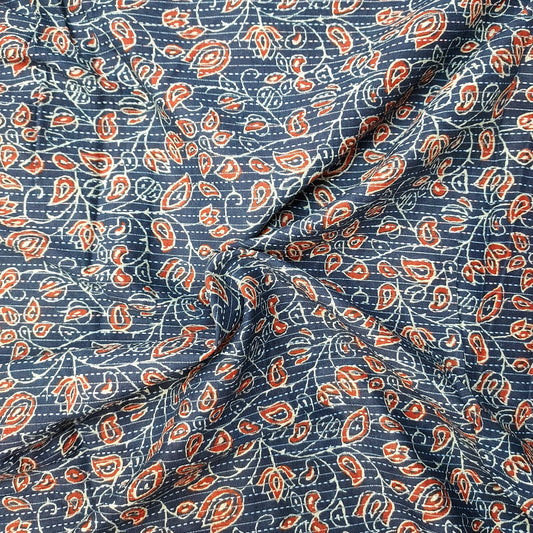 Hand Block Kantha Cotton Fabric