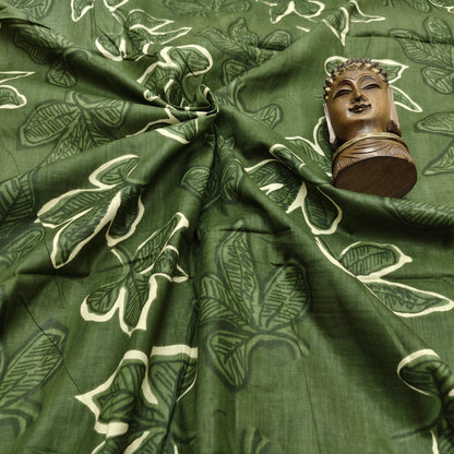 Green - Sanganeri Block Print Cotton Cambric Fabric