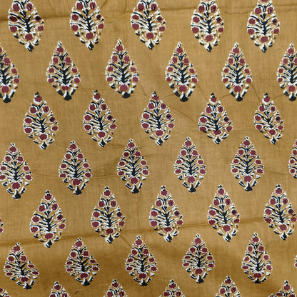 Mustard - Sanganeri Block Print Cotton Cambric Fabric