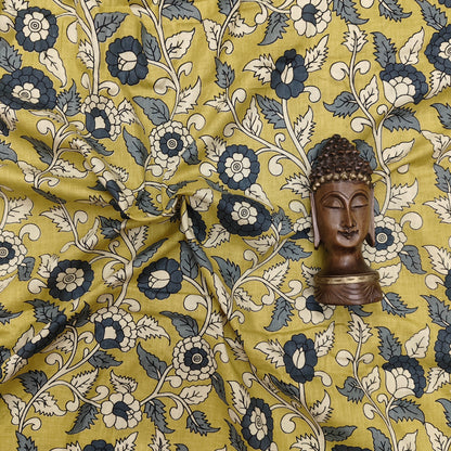 Yellow - Sanganeri Block Print Cotton Cambric Fabric