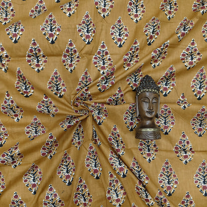 Mustard - Sanganeri Block Print Cotton Cambric Fabric