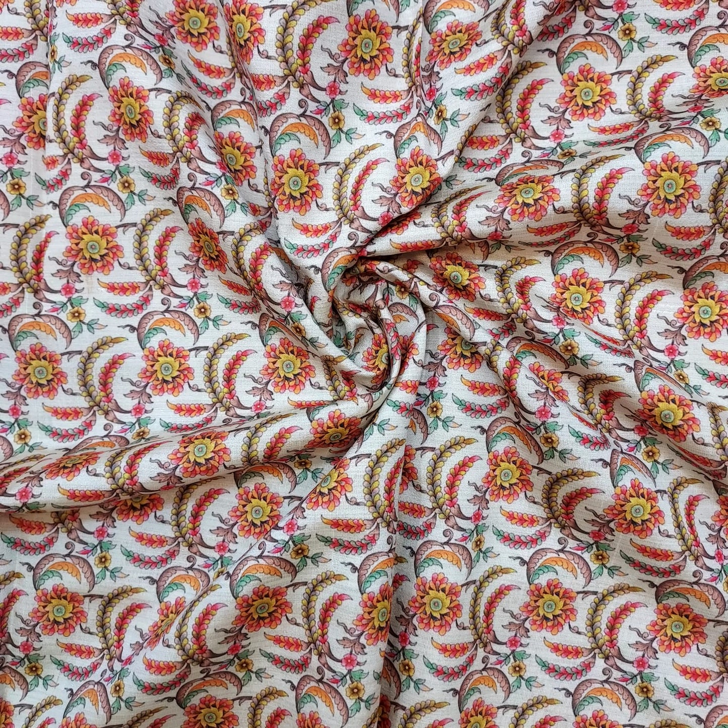 Printed Tussar Fabric