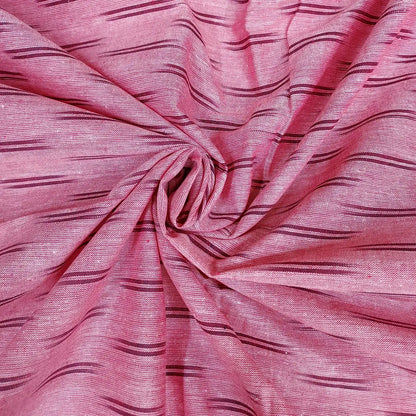 Deep Rose Color Ikkat Fabric