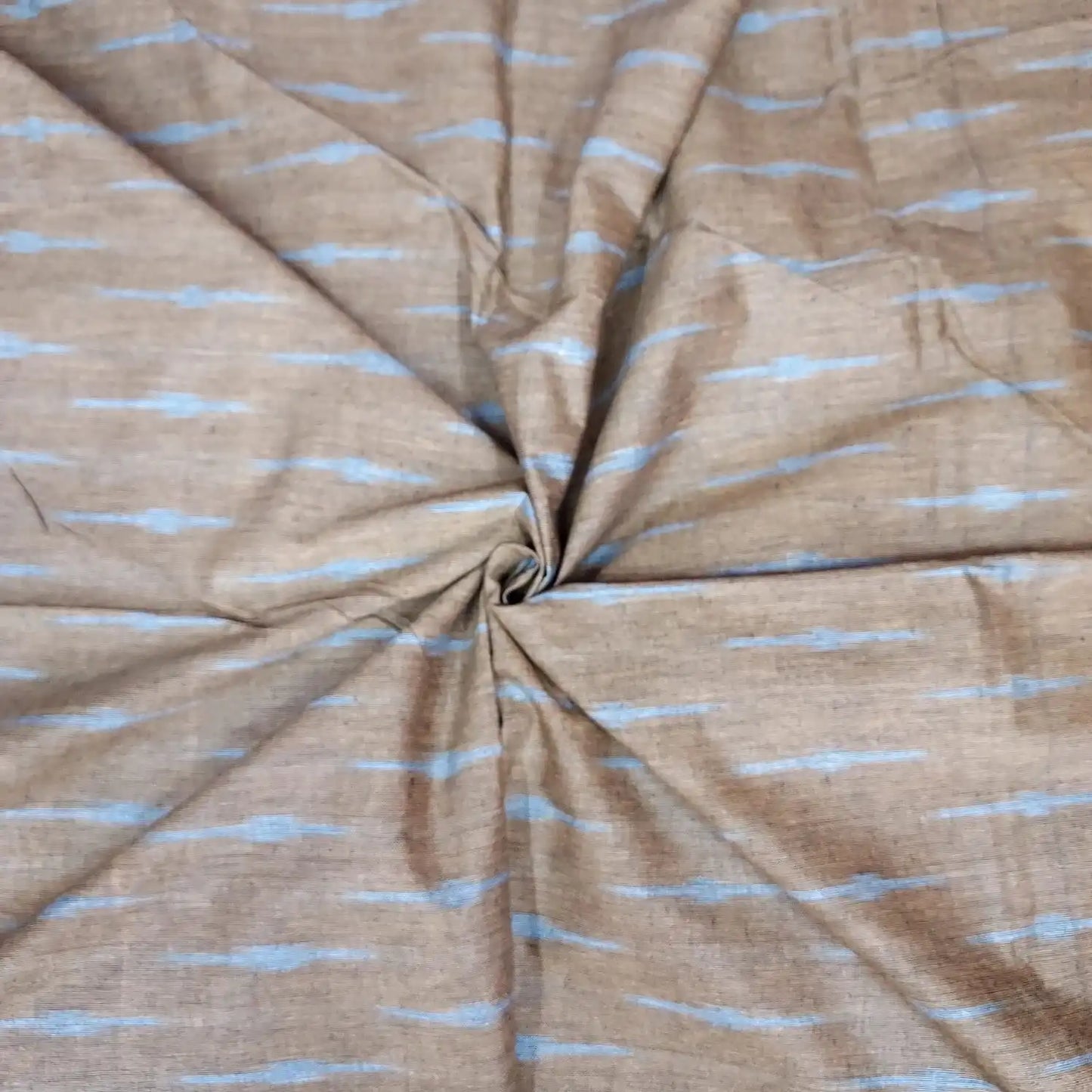 Brown Color Ikkat Fabric