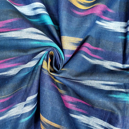 Navy Color Ikkat Fabric
