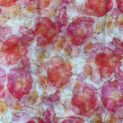 Cloud Flower Digital Print Organza Fabric