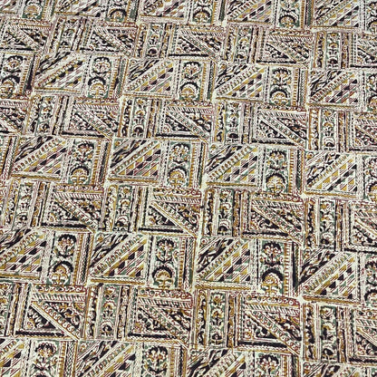 White Color Kalamkari Hand Block Printed Cotton Fabric
