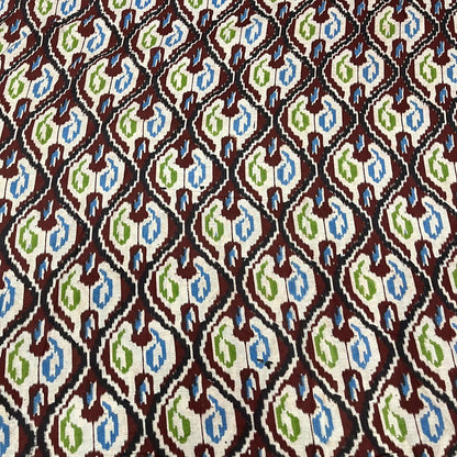 Pearl Color Kalamkari Hand Block Printed Cotton Fabric
