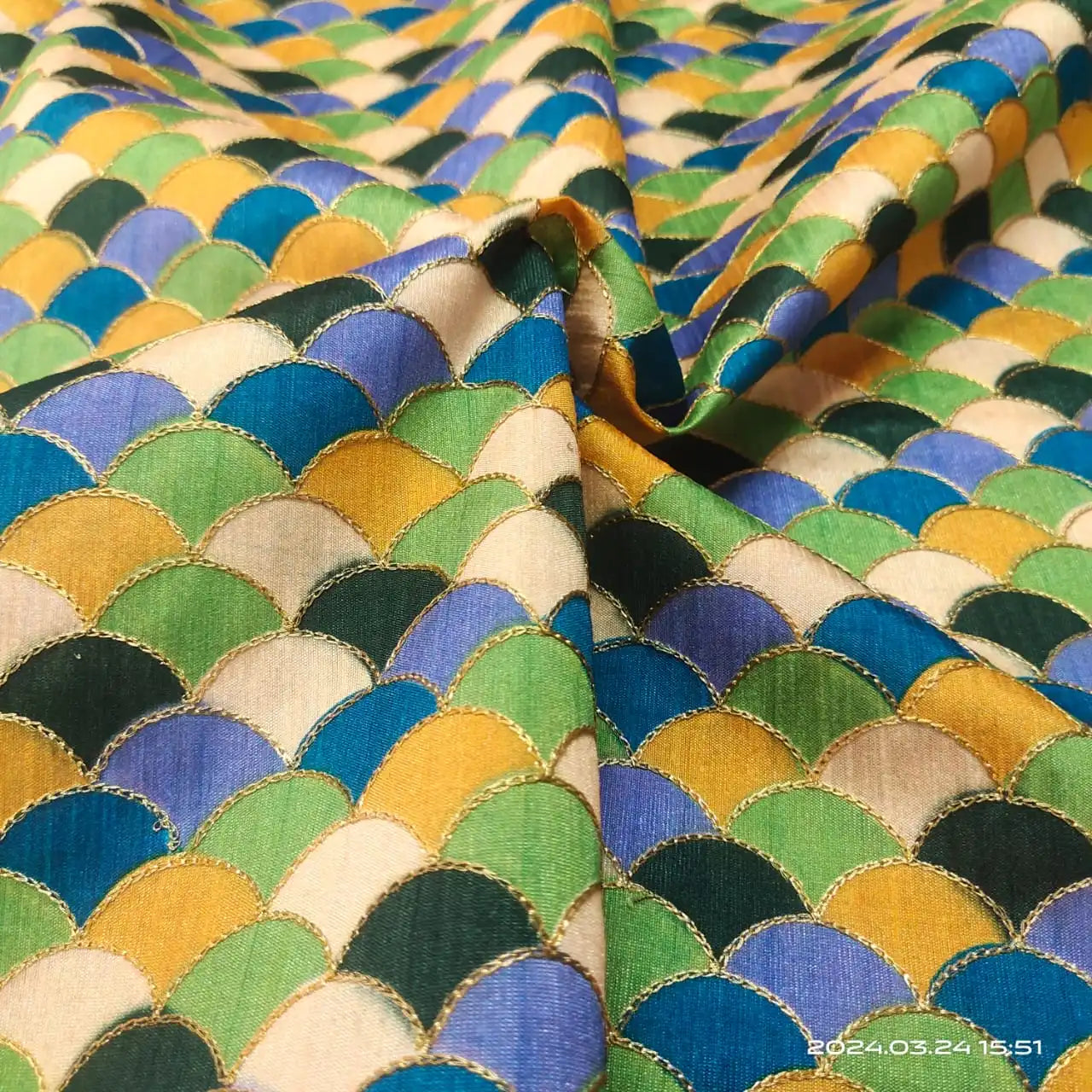 Raw Silk Heavy Embroidery Fabric