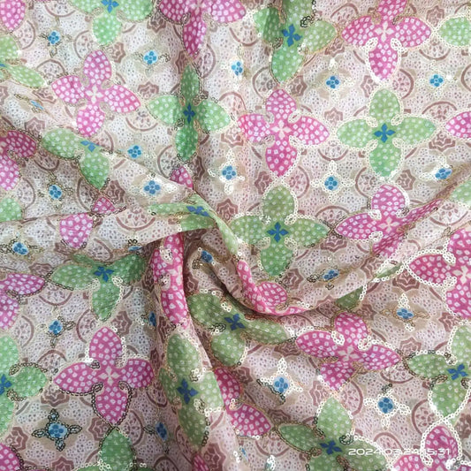 Raw Silk Heavy Embroidery Fabric